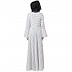 Polka dotted elegant dress abaya- White-Black Polka dotted elegant dress abaya- White-Black